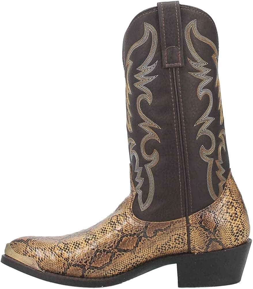 Laredo Mens Monty Croc Snip Toe Dress Boots Mid Calf - Black