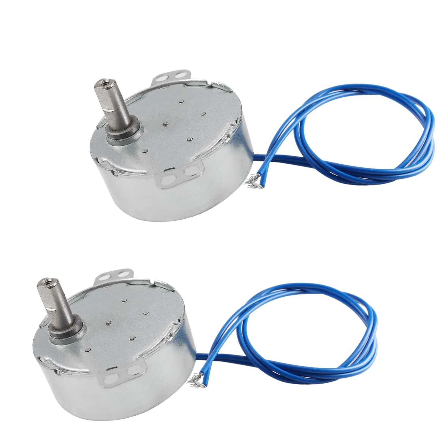 Fielect 2Pcs Synchronous Motor AC 110V 5-6RPM Synchron Motor Turntable Motor CW/CCW Direction 4W TYC-50 Double Flat Tapping Shaft