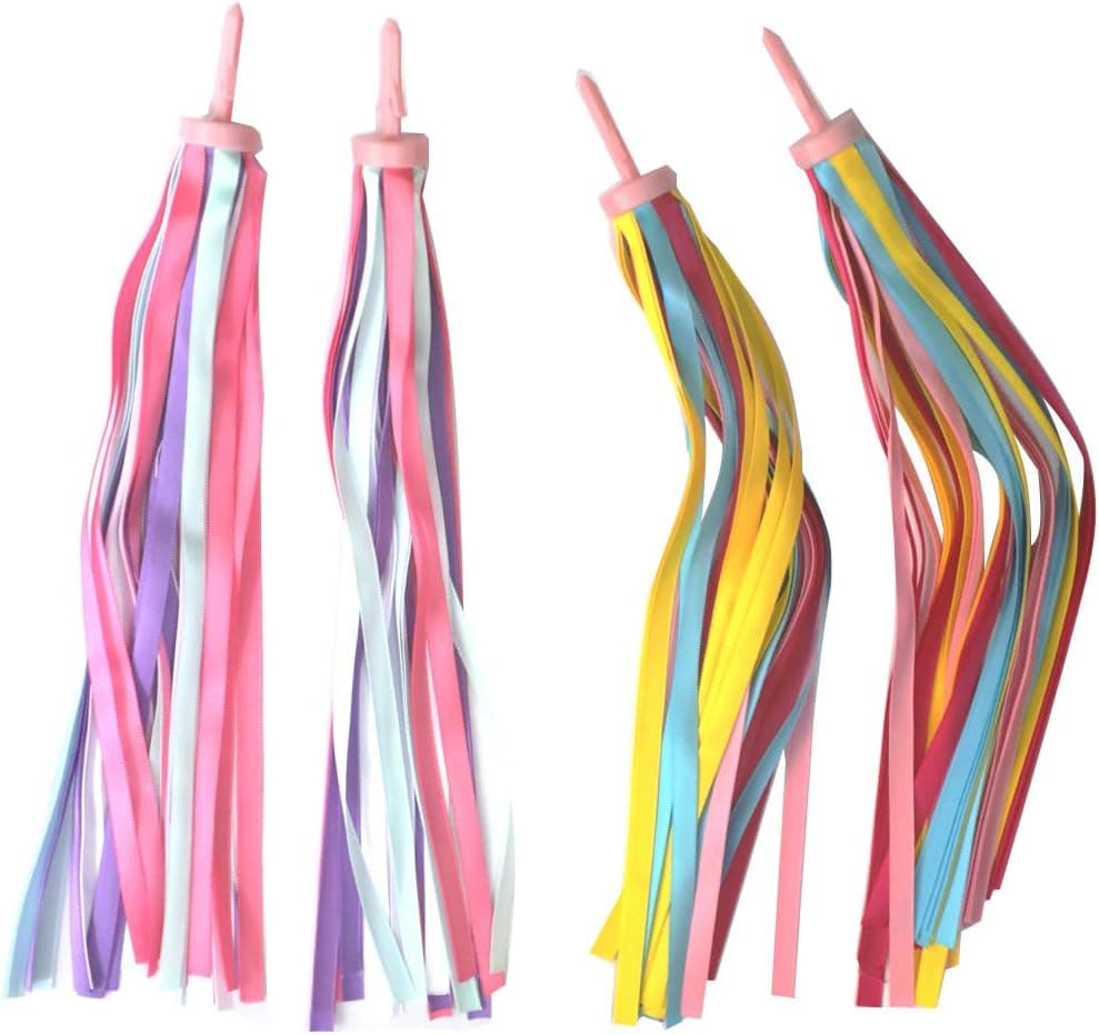 Envysun Kid Bike Tassels 4 Pieces Bicycle Handlebar Streamers Scooter Grips Ribbons for Girls Boys