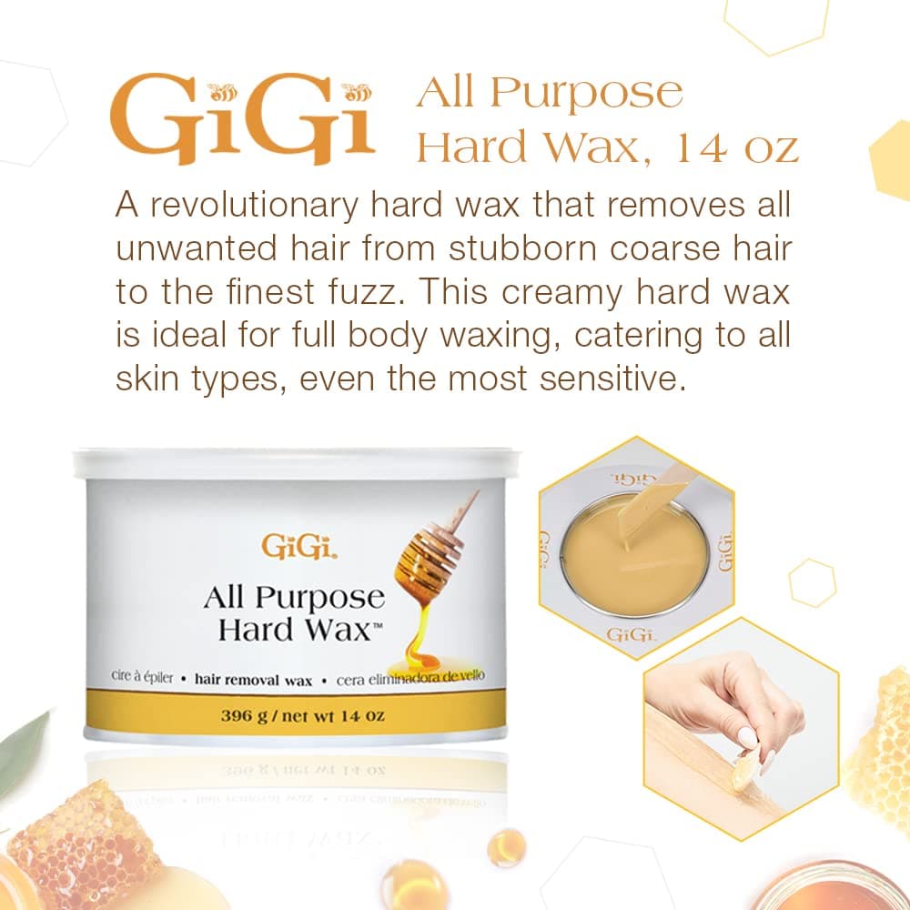 GiGi All Purpose Hair Removal Hard Wax for All Skin Types, 14 oz