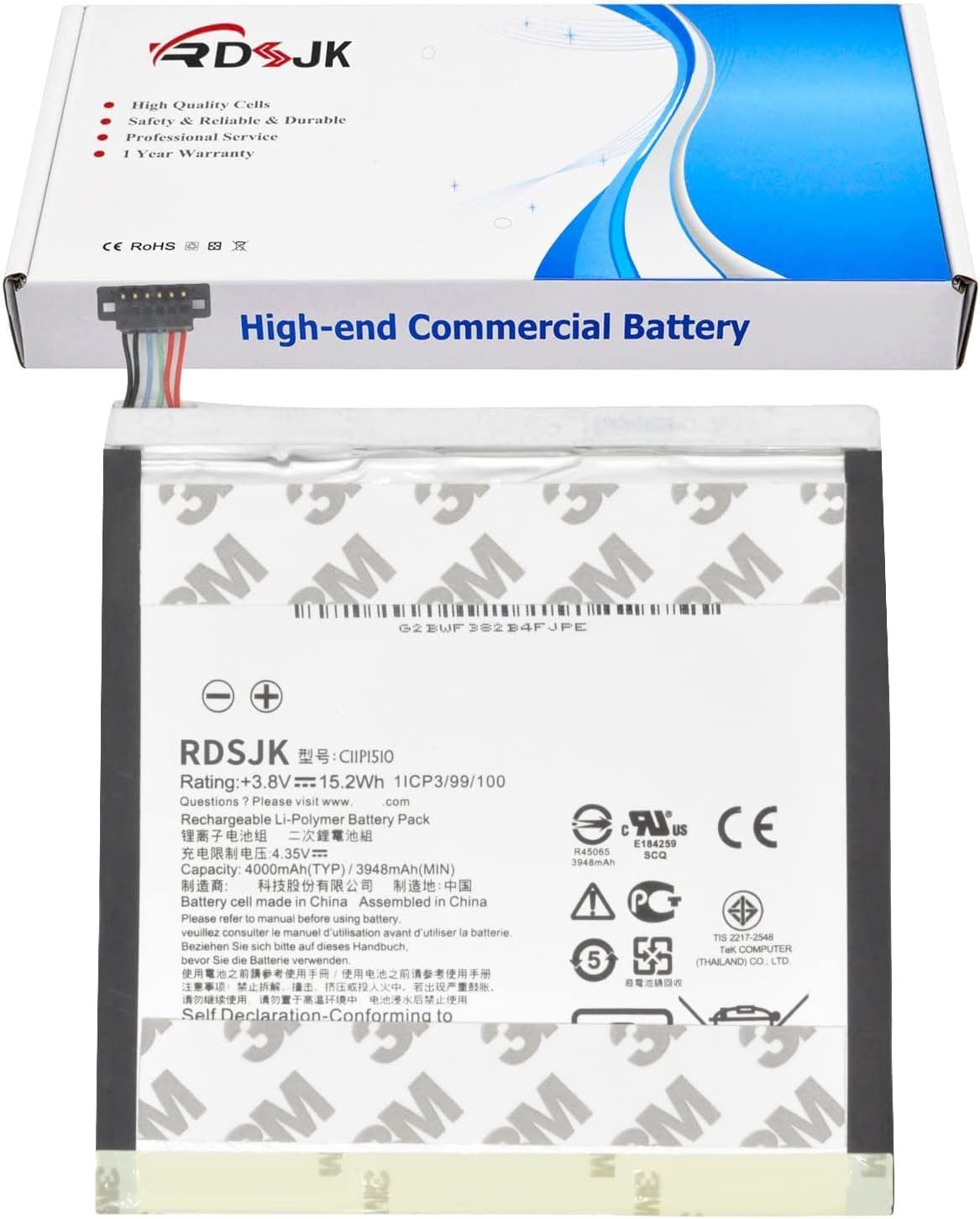 C11P1510 Battery Replacement for Asus ZenPad S 8.0 Z580C Z580CA Z8050CA Z380C Z380CX Z380KL Z380KNL Z380M Z580CA-1A027A Z580C-1B006A Z380KL-1B047A Z380C-1B062A 1A008A Series 0B200-01790000 3.8V 15.2Wh