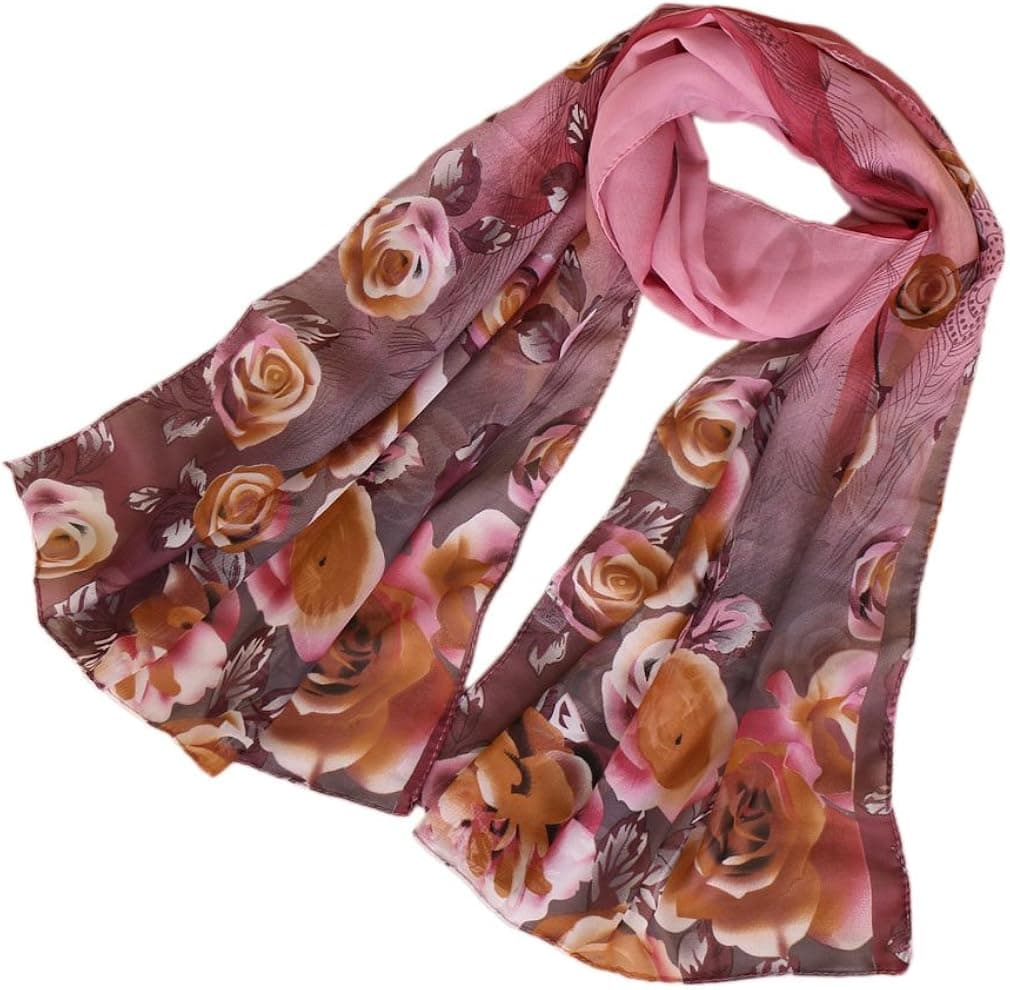 LMVERNA Birds Printed Scarf Women's Floral Scarves Chiffon Scarves Popular Shawls