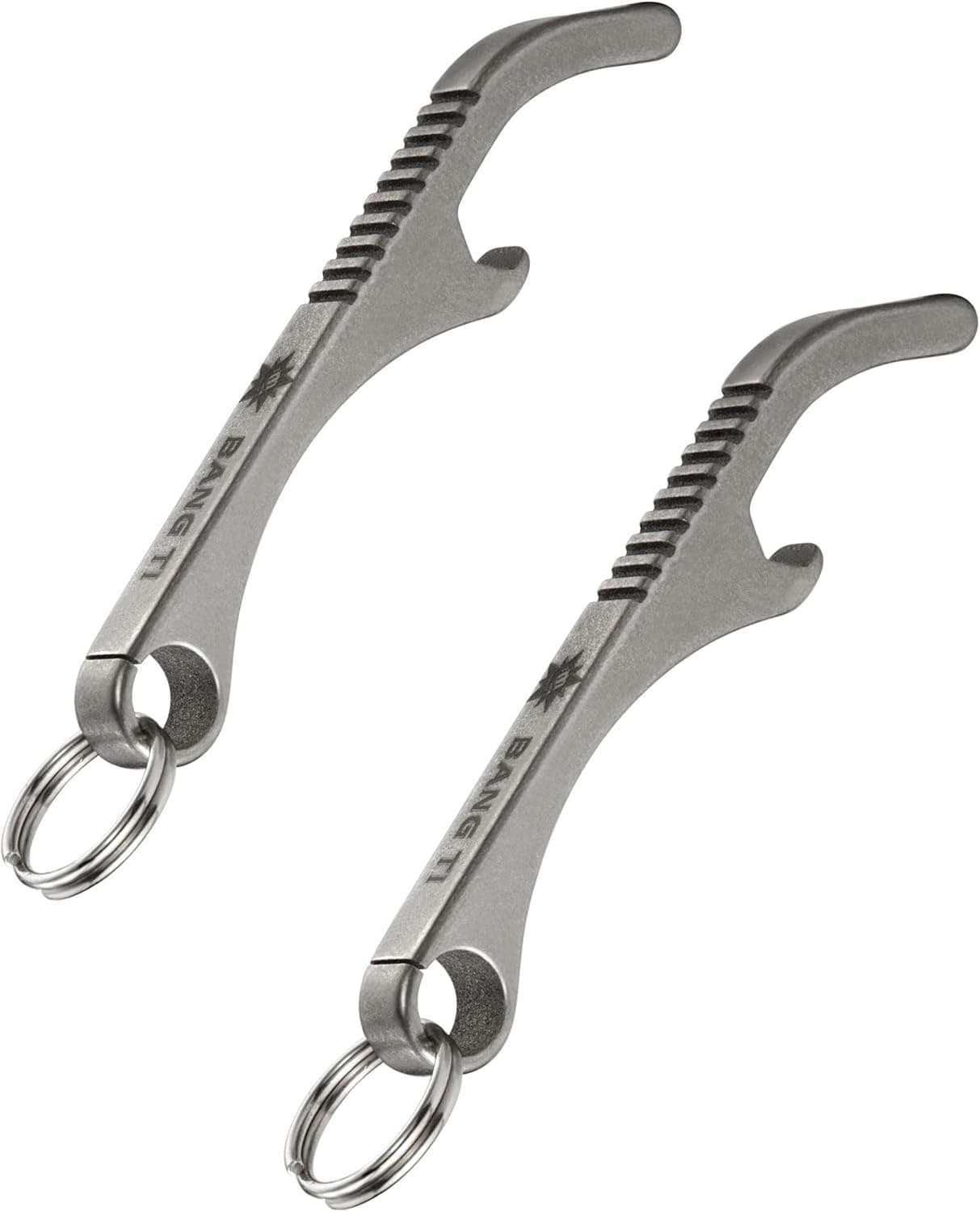 Titanium Bottle Opener Small Keychain EDC Tool by BANG TI (2-pack)