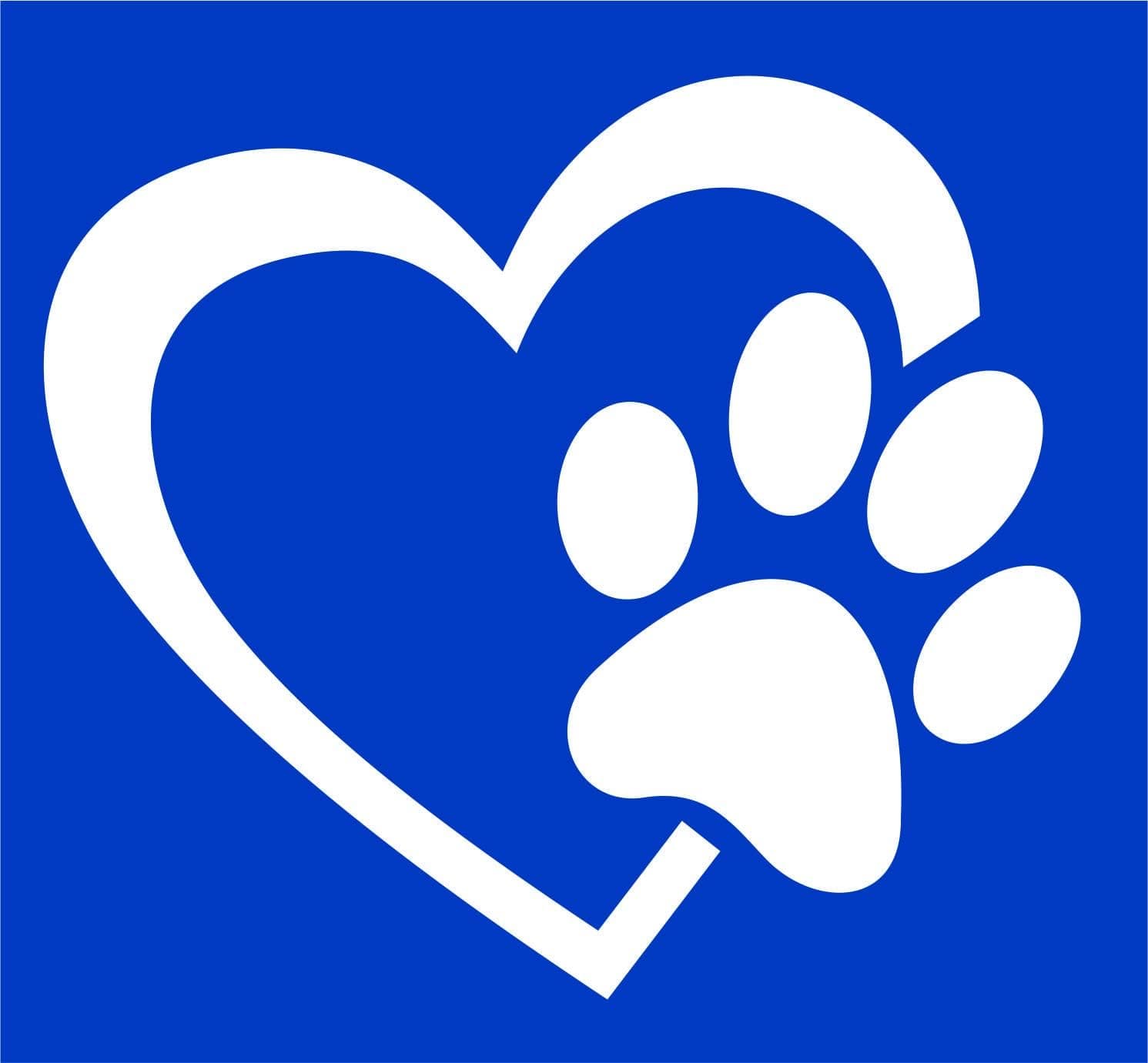HEART with DOG PAW Puppy Love 8" (color: WHITE) Vinyl Decal Window Sticker for Cars, Trucks, Windows, Walls, Laptops, and other stuff.