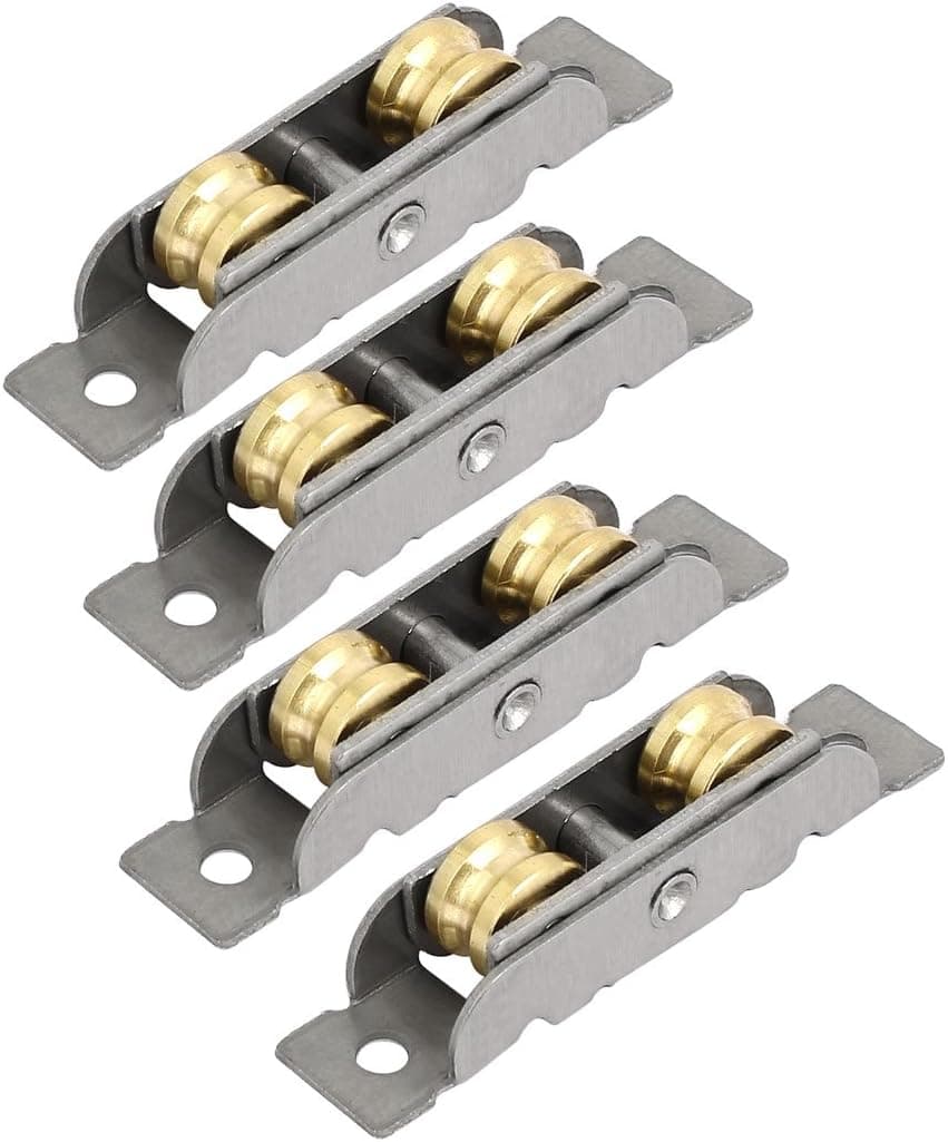 uxcell 12mmx8mm Double Rollers Sliding Door Window Sash Pulley Wheel 4pcs