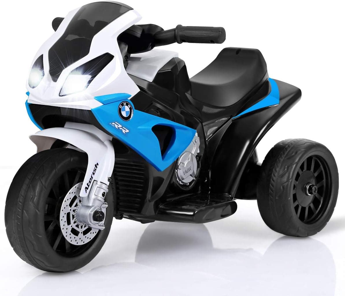 Costzon Kids Ride on Motorcycle, Licensed BMW 6V Battery Powered 3 Wheels Motorcycle Toy for Children Boys & Girls, Electric Ride on Motorcycle w/Headlights &Music, Pedal (Blue)