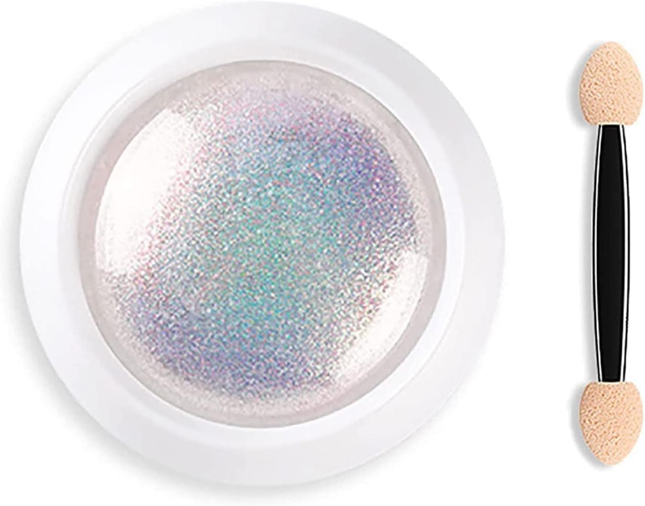 Mermaid Chrome Nail Powder Aurora Nail Powders Pearl Iridescent Pigment Mica Powder for Nail Art Magic Nail Art Supplies White Pearl Chrome Nail Glitter for Acrylic Nail (White)