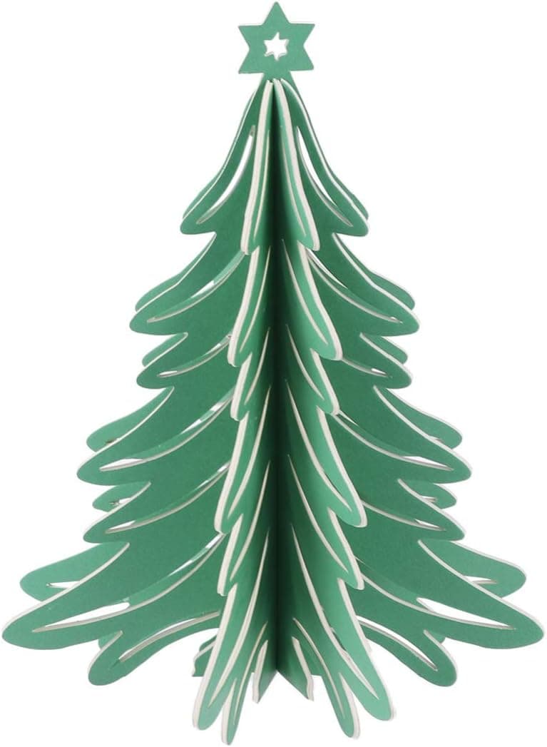 NUOBESTY 3D Paper Christmas Tree Table Centerpiece Mini 3D Paper Crafts for Home Xmas Party Decoration (Random Color)
