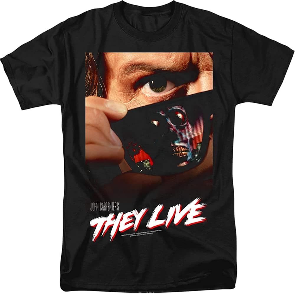 They Live Science Fiction Horror Satire Movie Poster Adult T-Shirt Tee Medium
