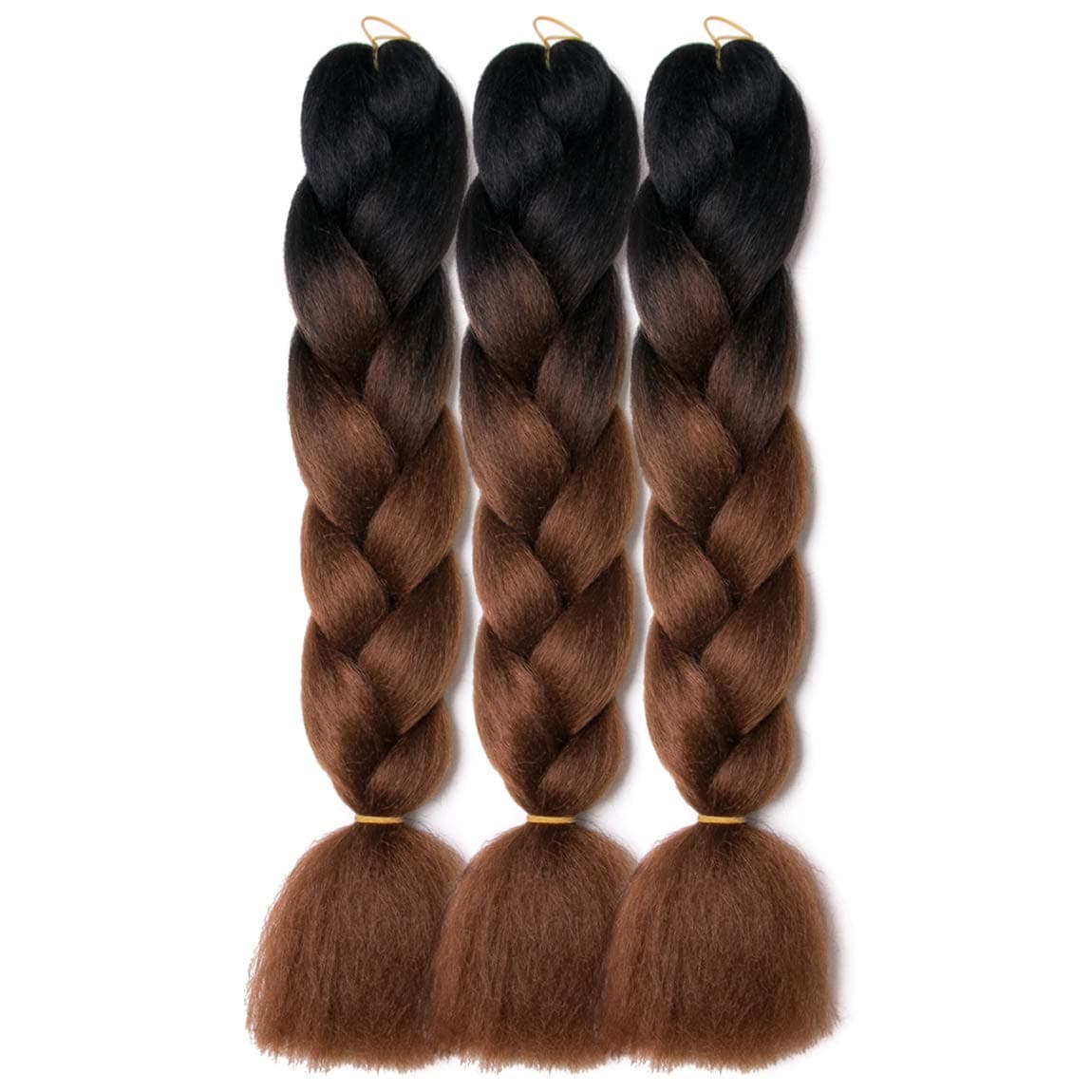 Jumbo Braiding Hair Extensions Synthetic Hair Braiding High Temperature Fiber Crochet Twist Braids Synthetic Hair Expressions Ombre Braiding Hair 24 inch 100g/pc (Black/Brown)