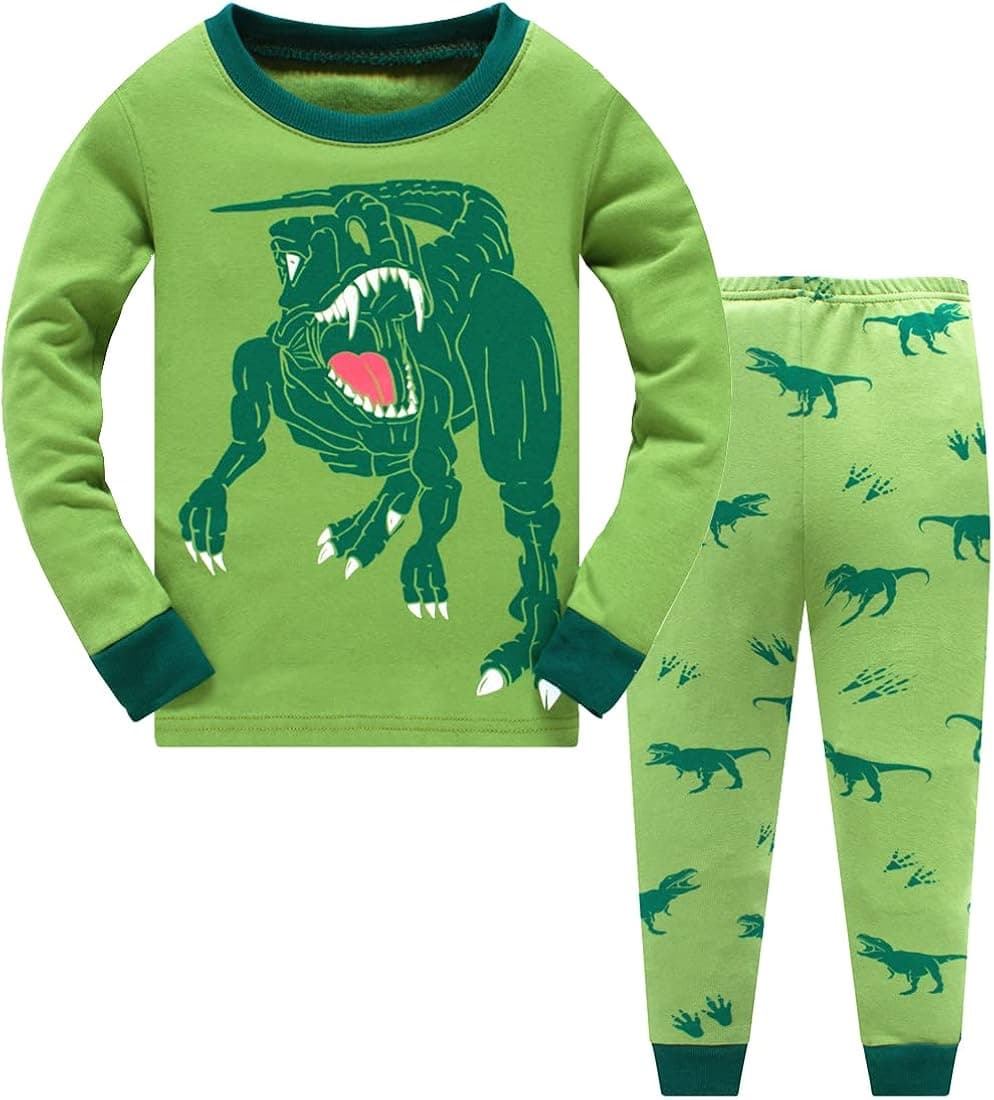 Popshion Boys Pajamas 100% Cotton Planet Pjs Toddler 2 Piece Sleepwear Kids Clothes Set Size 3t -10t