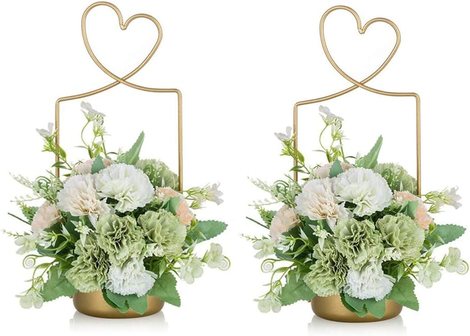 2 Pcs Portable Flower Basket, Flower Box, Metal Flower Basket Gold Flower Arrangement, Wedding Flowers Decorations for Reception Tables Centerpieces Party Home Decor, Wedding Gifts