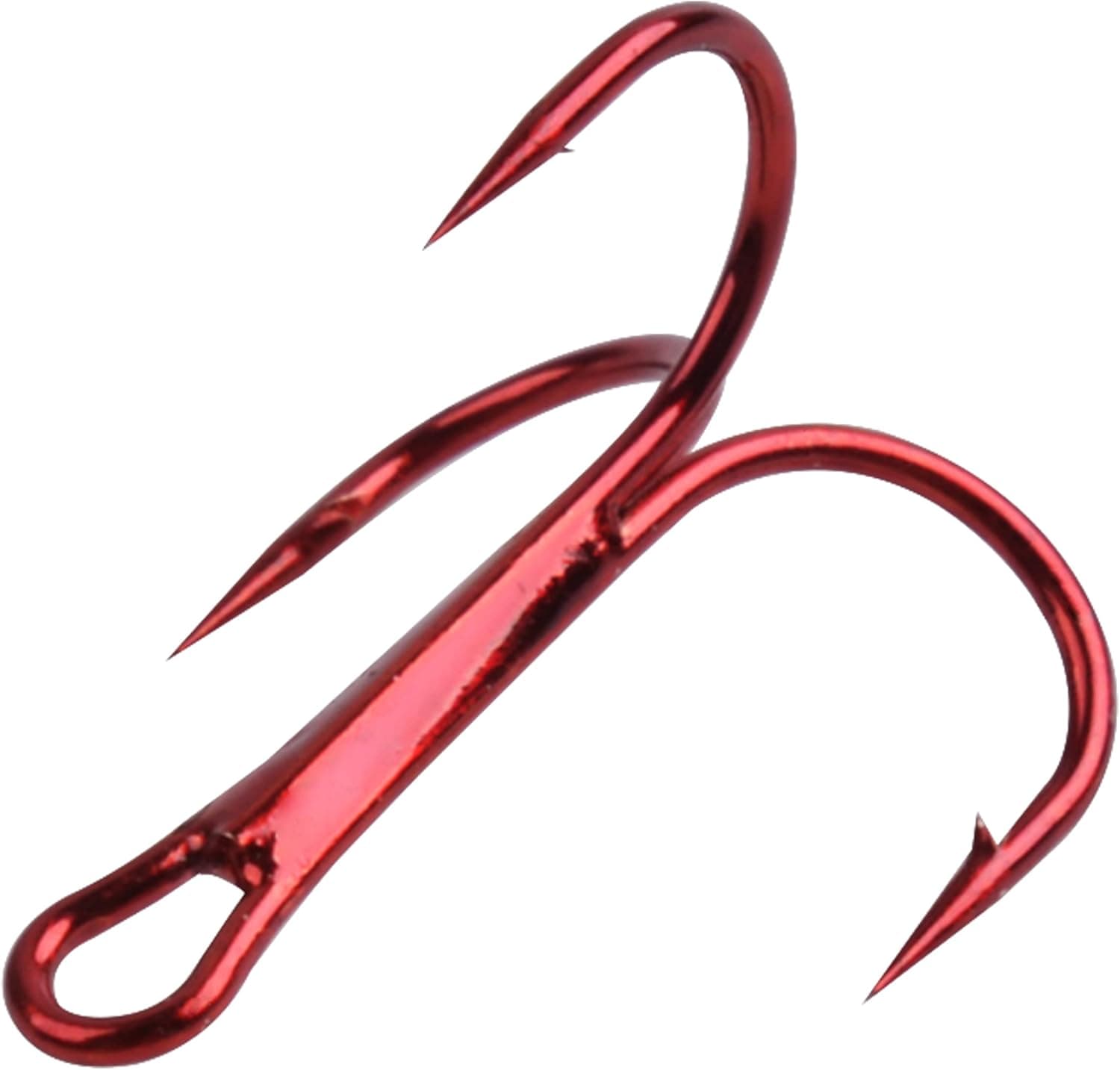 Fishing Treble Hooks - 120pcs Sharp Red Treble Fishing Hooks Round Bend Strong High Carbon Steel Barbed Fish Hook for Catfish Bass Trout Freshwater Saltwater Size: 1/0# - 14#