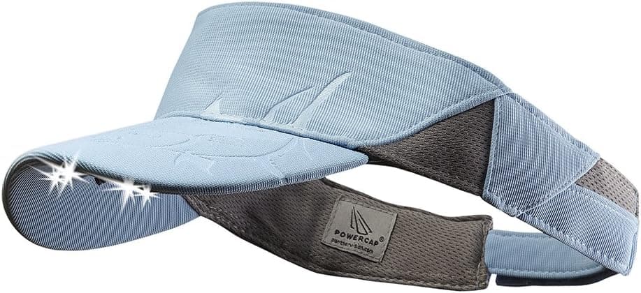 POWERCAP LED Tuna Visor 25/75 Ultra-Bright Hands Free Lighted Battery Powered Headlamp – Light Blue (V4-3587)
