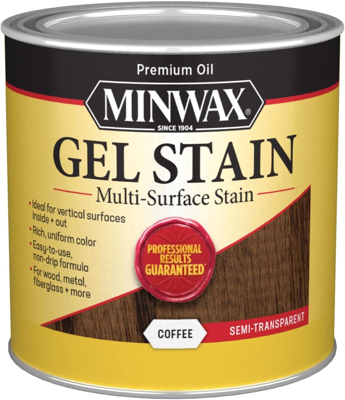 Minwax Gel Stain for Interior Wood Surfaces, ½ Pint, Coffee