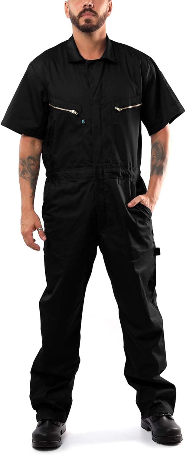 Kolossus Coveralls for Men Short Sleeve – Blended – Zippered – Pockets – Jumpsuit for Men