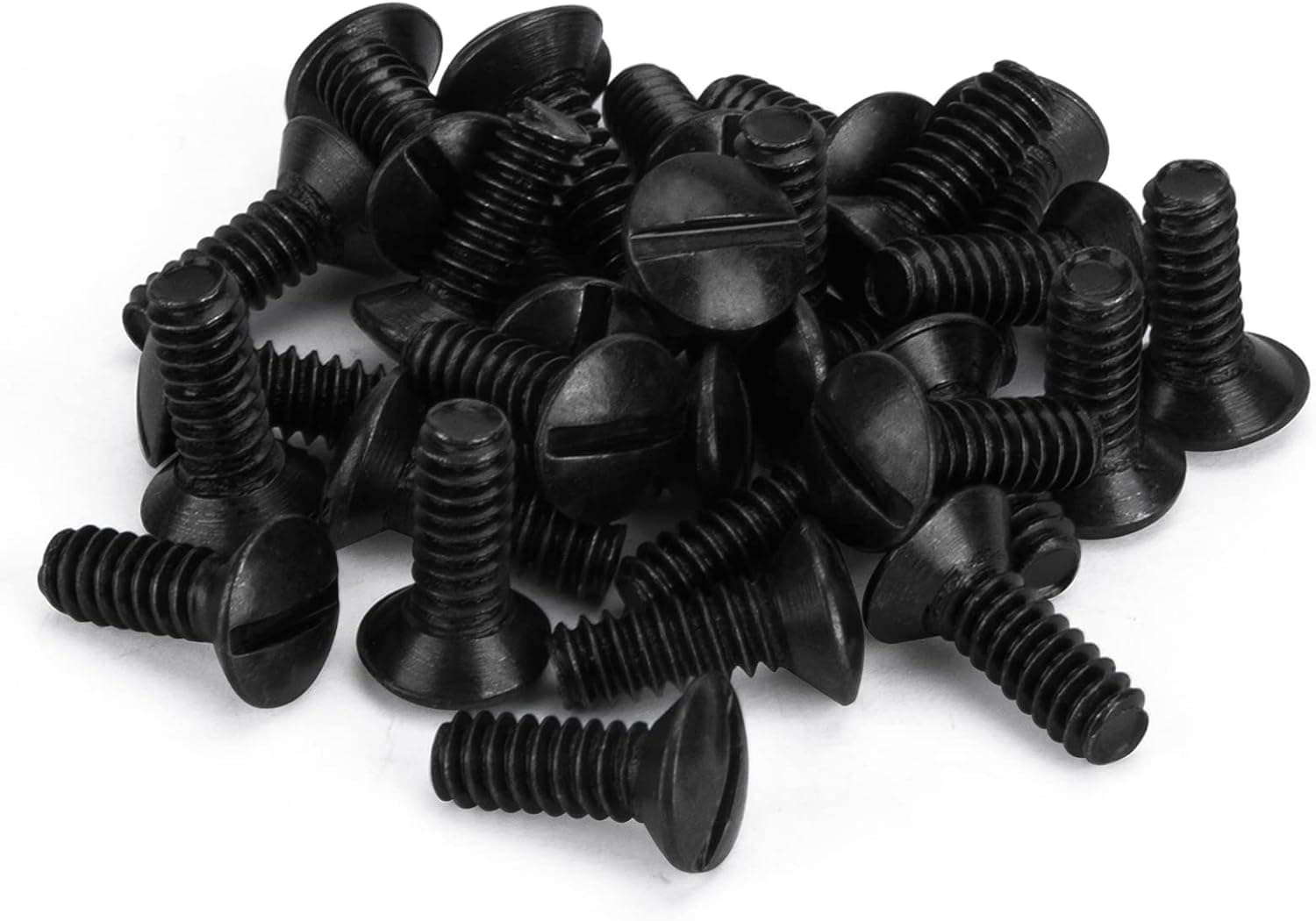 Henne Bery 3/8" Long 6-32 Thread, Oval Head Milled Slot Replacement Wall Plate Screws, 30 Pack, Black