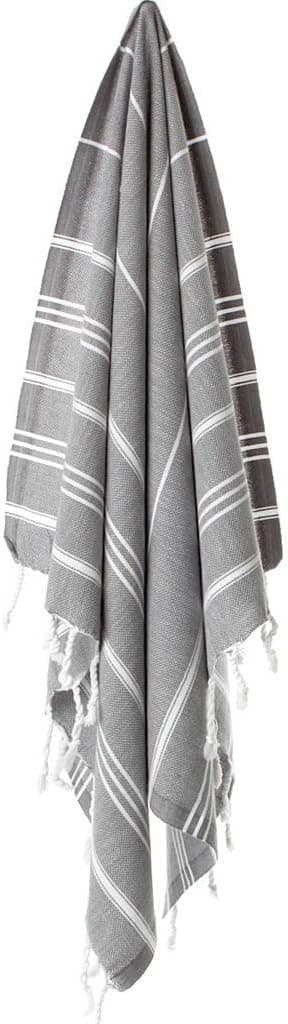 Atlas By Nibura Peshtemal Pure Hand Towel Peskir Design, 23x35 inch (60x90 cm), 100% Cotton Antrasit Hardcoal Color