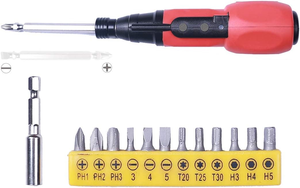 Jiahe Cordless Screwdriver, Electric Rechargeable Screwdriver 3.6V 800mAh Li-ion with Battery Indicator LED light with 12 Free Accessories for Home DIY,Both Hand and Mini Cordless Screwdriver Drill
