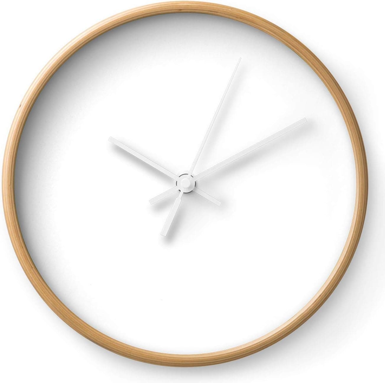Society6 White Minimalist Solid Color Block Spring Summer by Beautiful Homes Wall Clock (Natural - White)