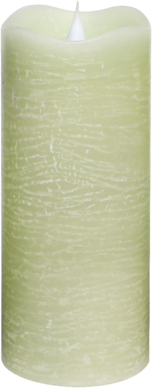 SIMPLUX Moving Wick Pillar Battery Operated Real Wax Green Led Candle with Timer,3x7inches, 3x7'', Sage