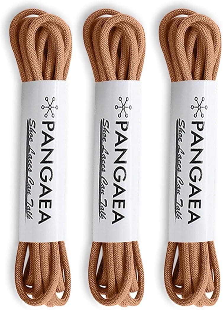 [3 Pair] Pack Unwaxed 100% Cotton Round Shoe Laces Strings for Boots Chukka 3/32 inch Thin