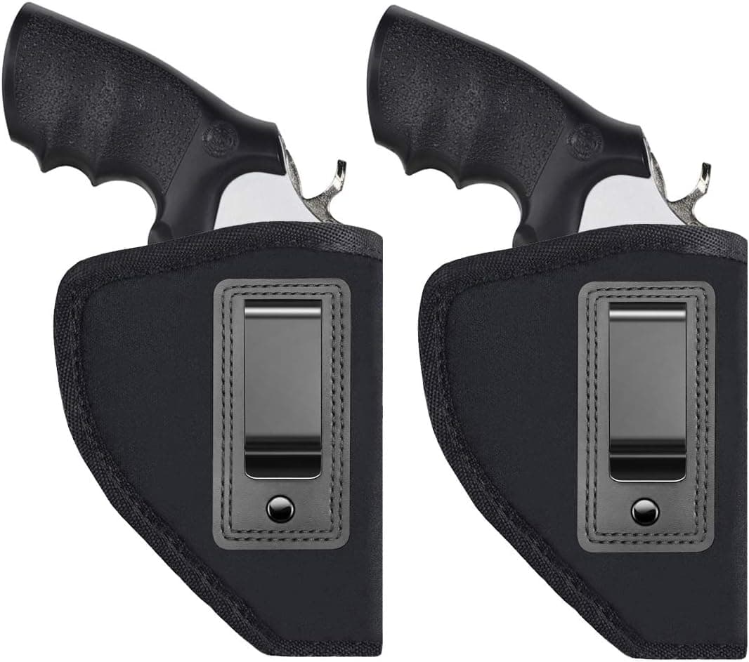 TACwolf 2 Pack Revolvers Holster Inside IWB Holster Waistband Fits Most J Frame Revolvers Ruger LCR Smith and Wesson Body Guard Taurus Charter & Most .38 Special Type Guns