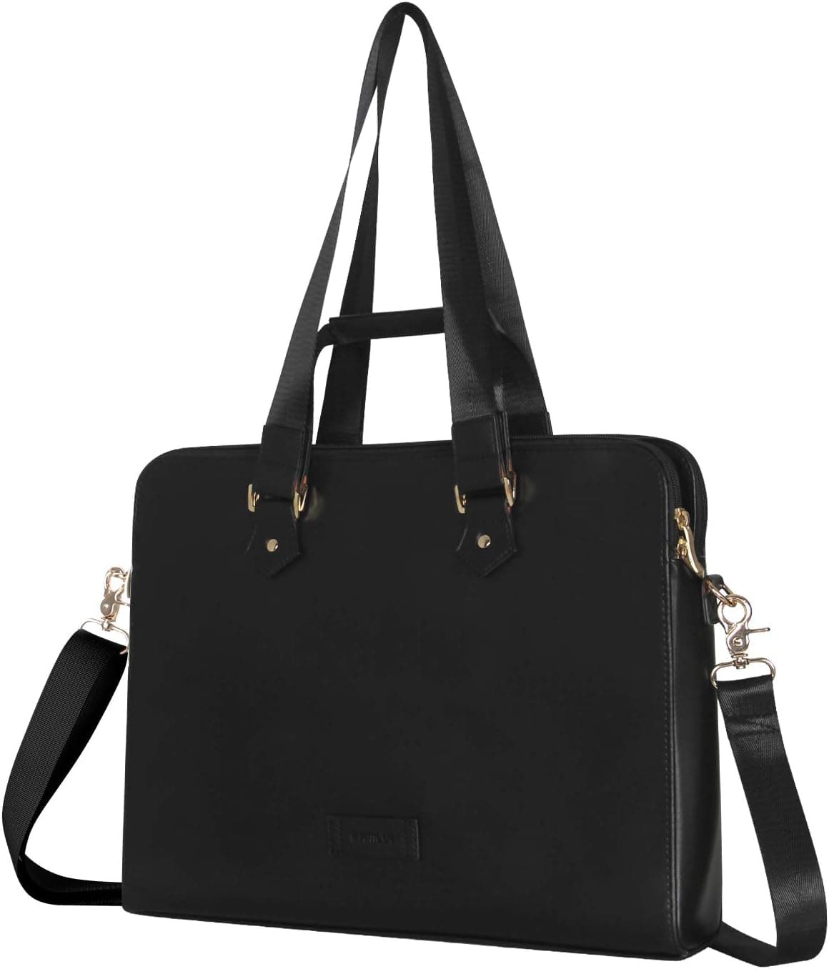 Kamlui Laptop Bag 15.6 Inch - for Women PU Waterproof Fashion Shoulder Messenger(Black) (15.6 ihch, black)