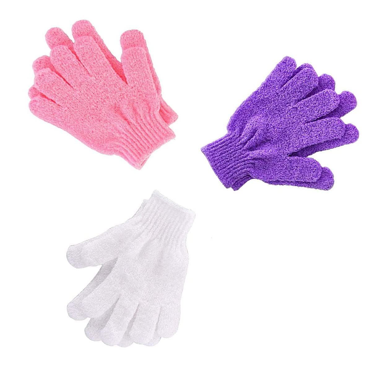 JVLM HOME 3 Pair Professional Spa Foam Bath Gloves Double Sided Massage Shower Exfoliating Wash Skin Loofah Scrubber