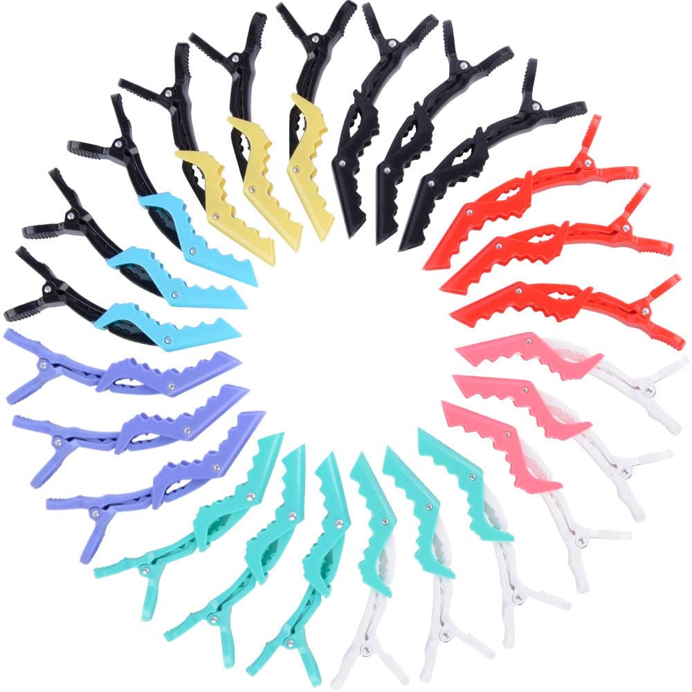 Alligator Hair Clips for Women - Cehomi 24Pcs Styling Hair Sectioning Clip For Thick Hair-Colorful Nonslip And Wide Teeth Plastic Salon Styling Hair Grips