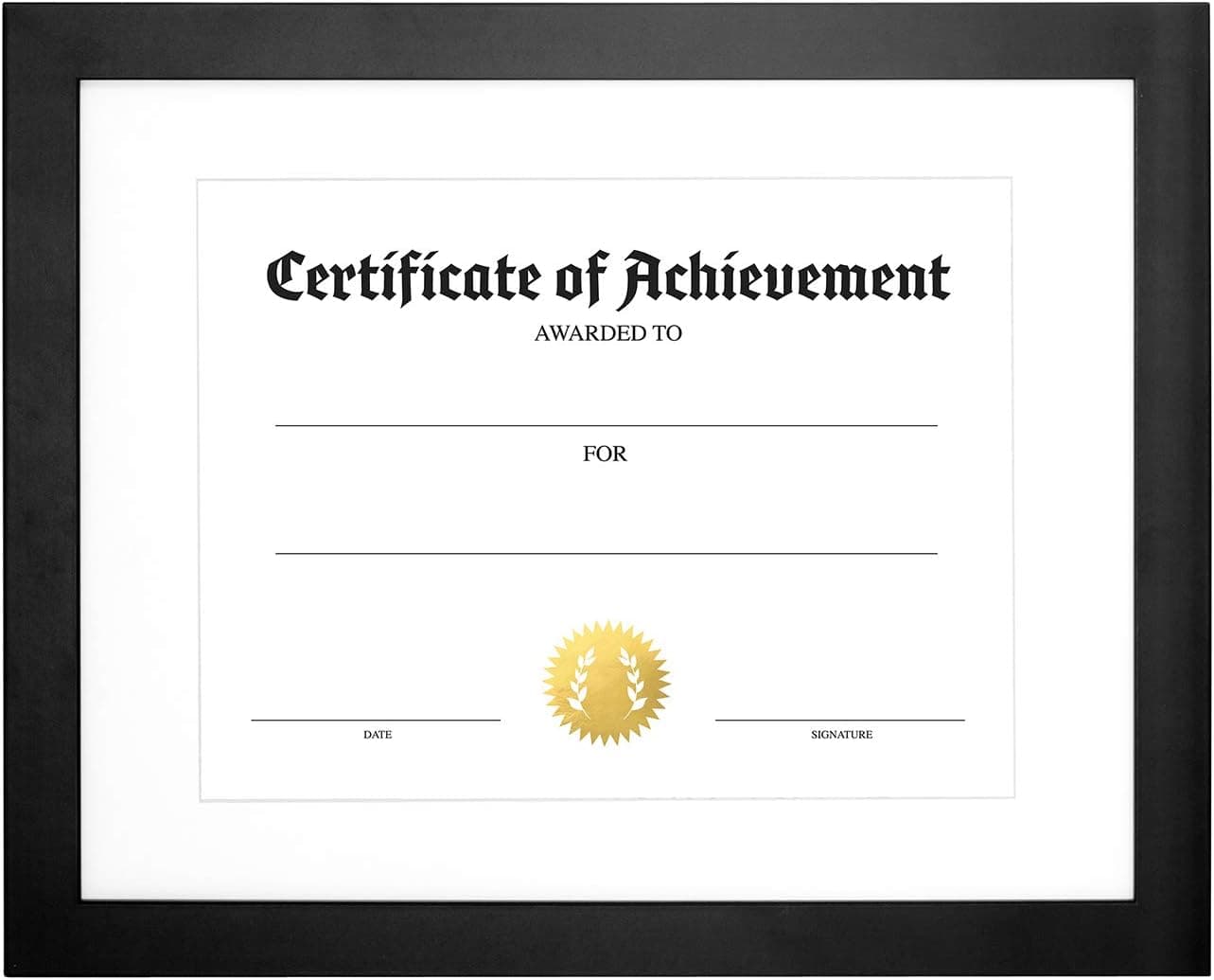 EDGEWOOD Parkwood Certificate Award Graduation Diploma Document Frame, Legal Document Size, White Mat 8.5x11, White