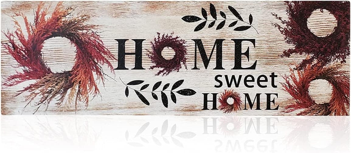 HLFMVWE Home Decor Signs Sweet Home Wall Art Decor Farmhouse Kitchen Decor Wood Sign Rustic Farmhouse Porch Welcome Decoration for Bedroom Living Room Home Kitchen Hanging Front Door