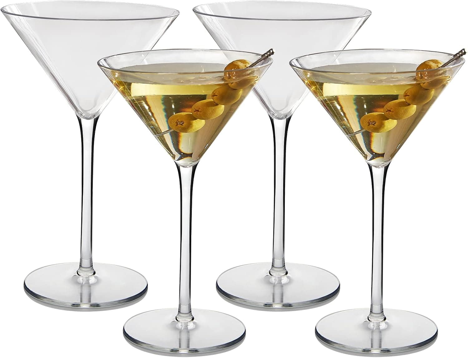 MICHLEY Unbreakable Cocktail Glasses 100% Tritan Plastic Martini Glasses 8.7oz, Dishwasher Safe, Ideal Gifts for Wedding Party, Set of 4