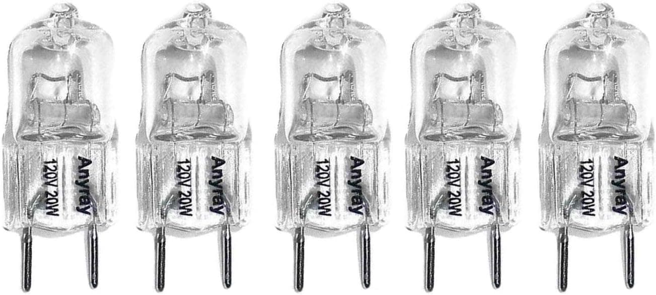 Anyray (5)-Bulbs Replacement Light Bulb 120V 20 Watts WB25X10026 for JVM7195SFSS Microwave