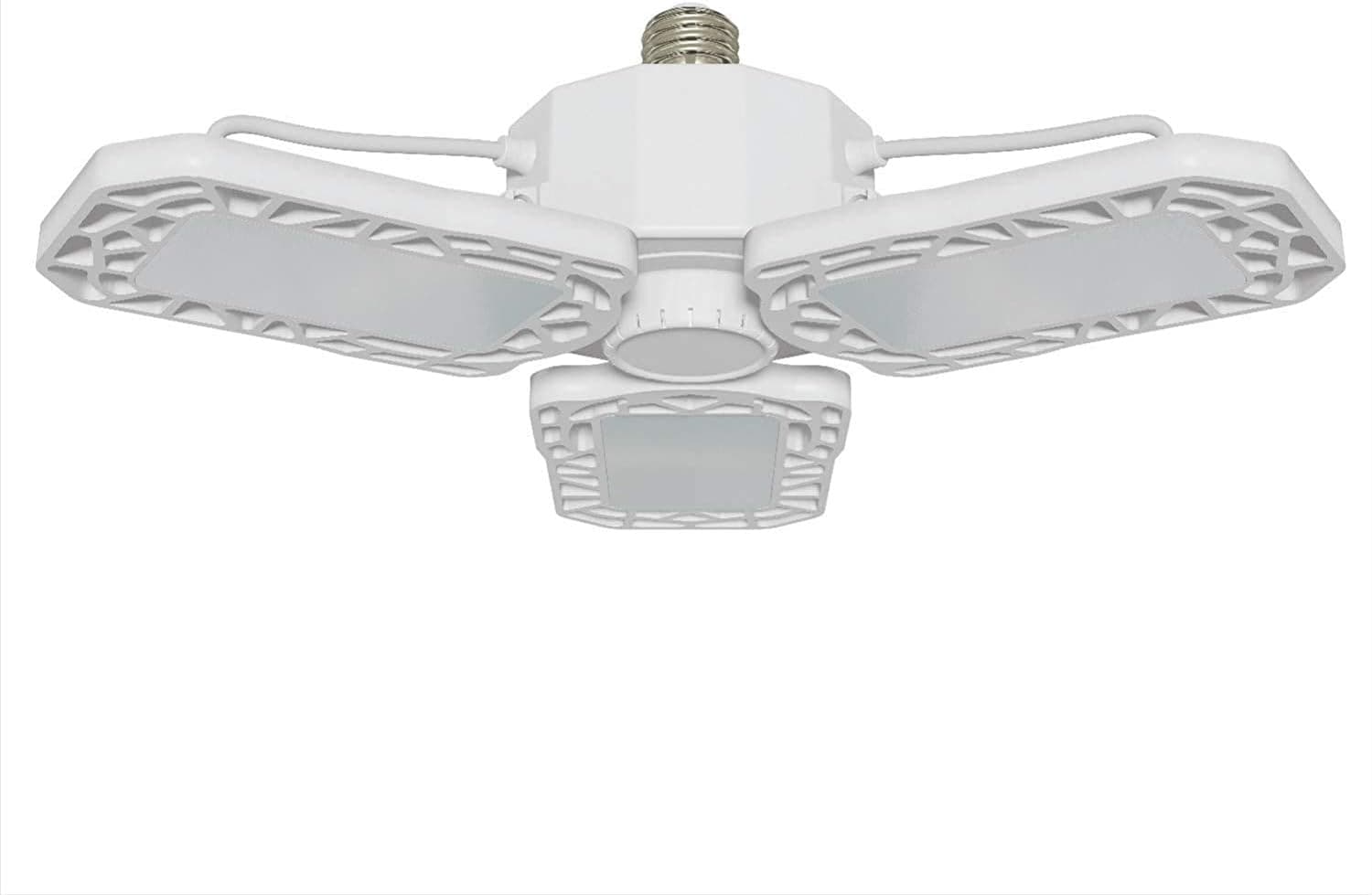 Solus LE26G60W6K White LED Garage Light with Adjustable Panels & Glare Free Frosted Lens