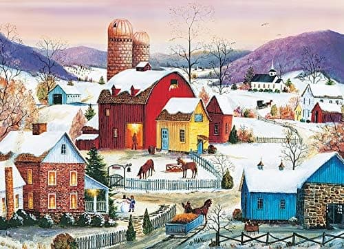Cobble Hill 1000 Piece Puzzle - Winter Neighbors - Sample Poster Included