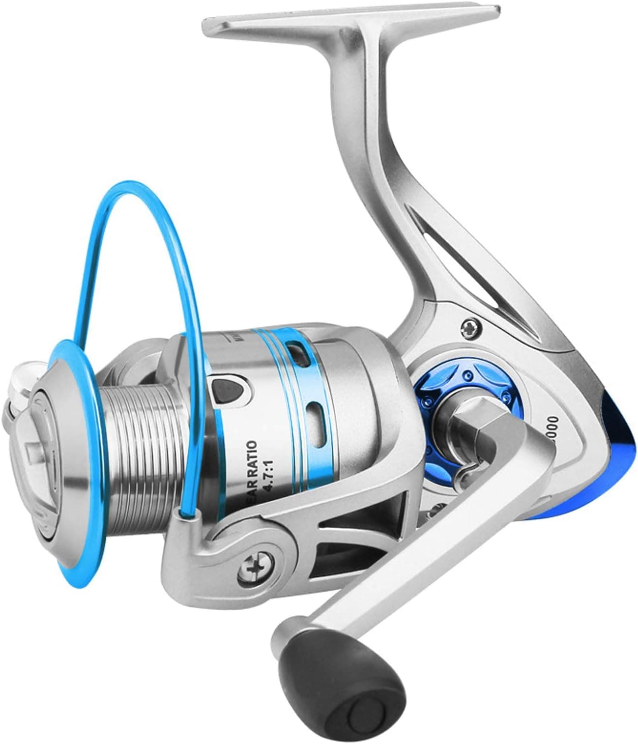 Hunter's Tail Fishing Reel, Spinning Fishing Reels Handle Parts Saltwater Freshwater Double Bearing Light Smooth Casting 5.2:1Light Weight Ultra Smooth Powerful FB3000