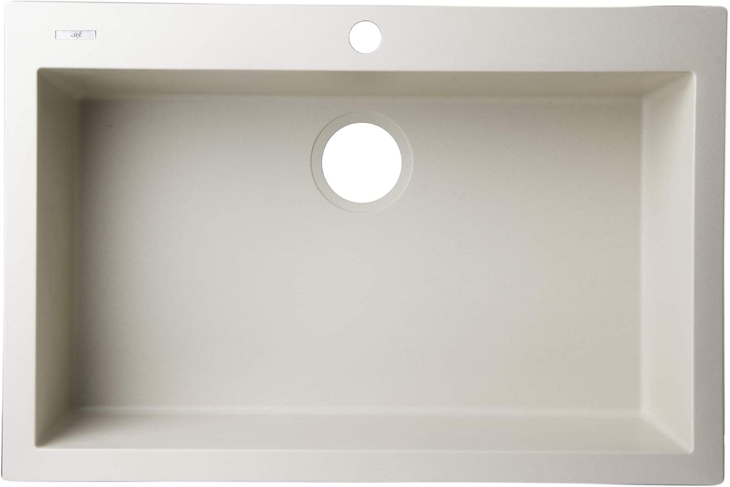 ALFI brand AB3020DI-B Drop-In Single Bowl Granite Composite Kitchen Sink, 30", Biscuit