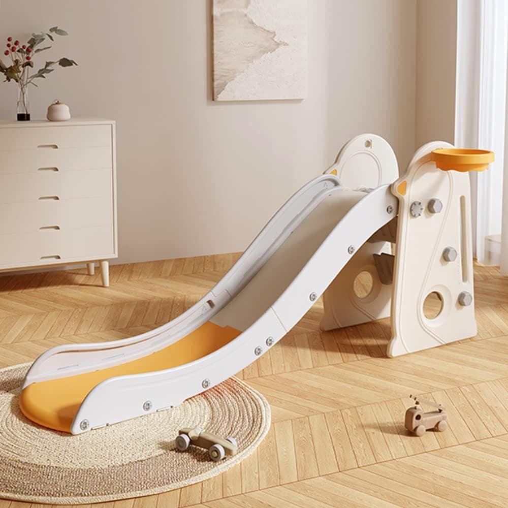 Toddler Slide 3 in 1 Kids Slide Freestanding Climber Playset for Babys with Basketball Hoop Extra Long Kids Slide Easy Set Up Baby Playset for Indoor Outdoor Backyard