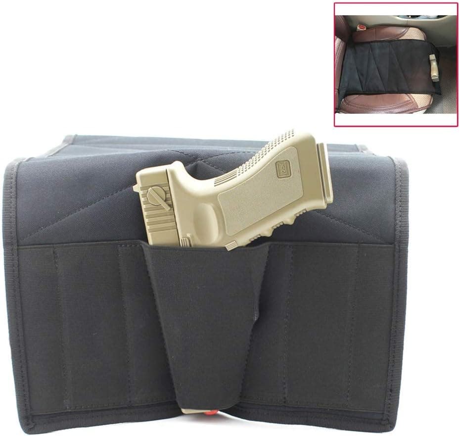 DMAIP Under The Seat Concealment Pistol Holster with Pieces Pouch