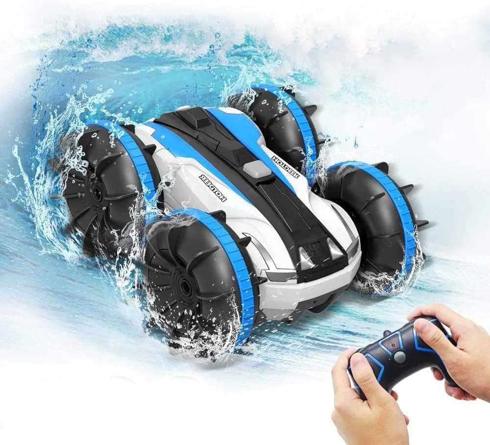 Yoophane Amphibious Remote Control Car, Toys for 6-10 Year Old Boys Remote Control Boat 2.4 GHz Waterproof RC Monster Truck 4WD Remote Control Vehicle Christmas Birthday Gifts (Blue)
