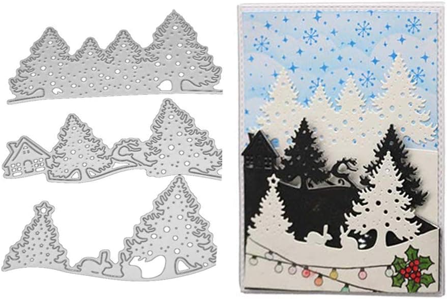 Fellibay Christmas Tree Dies for Card Making DIY Scrapbook Supplies Metal Die Cuts for Holiday Cards Cards