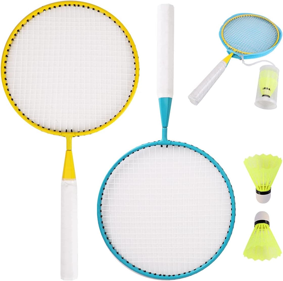 EVERICH TOY Badminton Racket for Kids-Including 1 Carry Bag/2 Shuttlecocks-Nylon Alloy Durable Racquet Set for Children Indoor/Outdoor