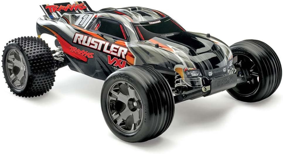 Traxxas Rustler VXL 1/10 Scale Stadium Truck with & Stability Management (TSM), Black