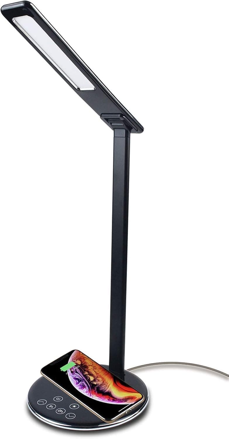 XINYIQI LED Desk Lamp, Adjustable Eye-Caring Table Lamps, Natural Light Protects Eyes, 4 Modes, Multiple Brightness Levels, Touch Control, Auto Timer 1 / 2hour, Black
