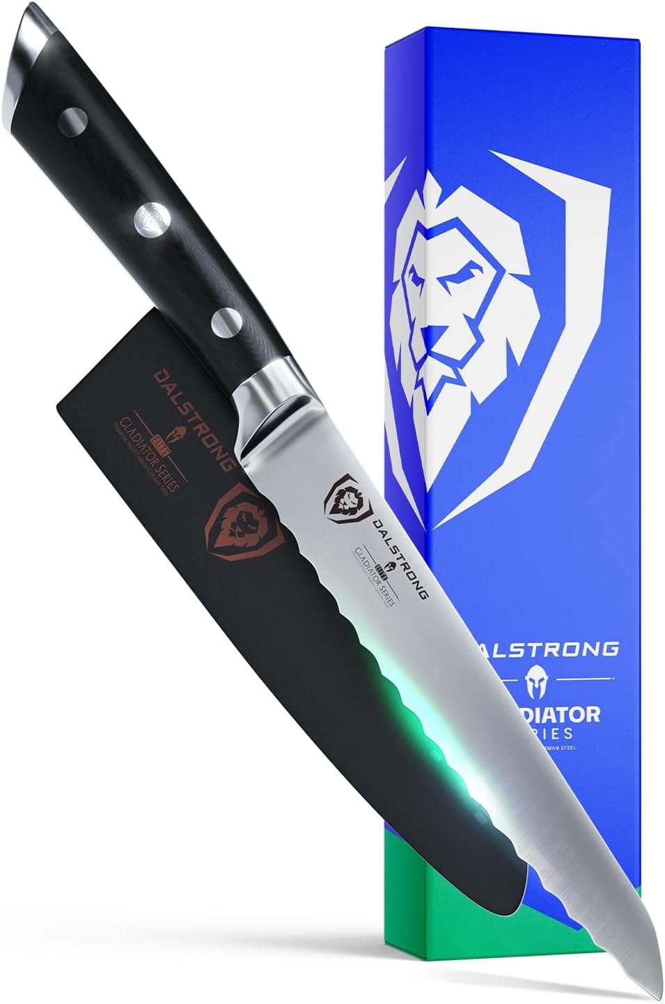 Dalstrong Serrated Utility Knife - 5.5" - Gladiator Series Elite - Forged German HC Steel - Sheath Included - NSF Certified