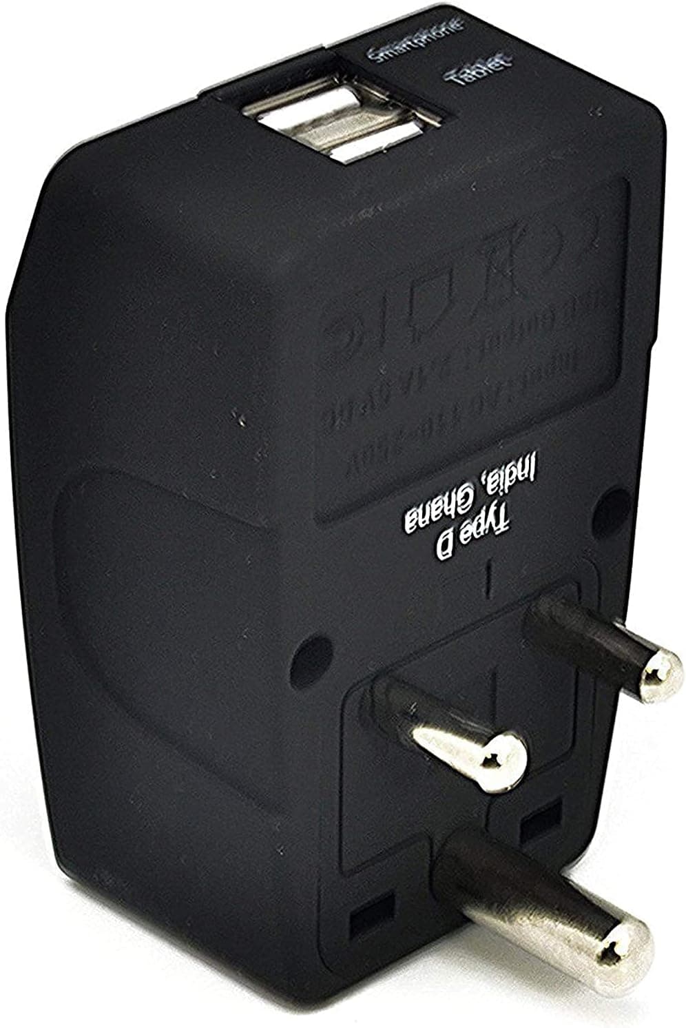 Ceptics India Maldives Power Plug Adapter Travel QC 3.0 & PD, Safe Dual USB & USB-C - 2 USA Socket Compact & Powerful - Use in Pakistan Nepal Sri Lanka - Type D AP-10 - Fast Charging
