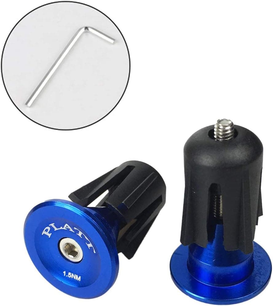 Platt Bicycle Bar End Plugs Aluminum Bike Handlebar Cap for Road Bike Mountain Bike BMX (One Pair)