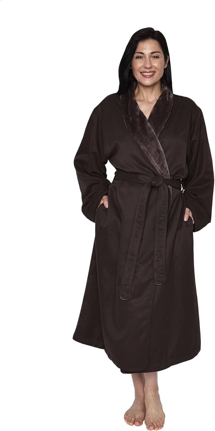 Mansfield Unisex Spa Microfiber Shimmer Lined Shawl Collar Robe