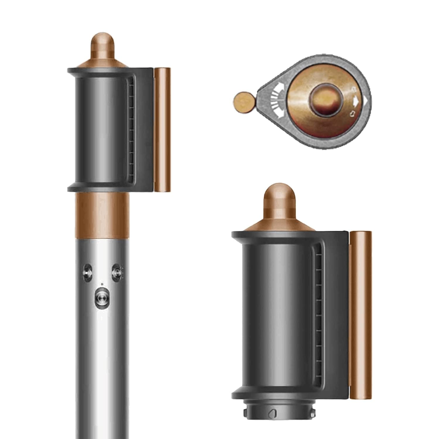 TOMOIN Multi-Function Curling Iron Anti-Flying Flyaway Dry Hair Nozzle Compatible with Dyson Airwrap Styler, Use for Styler HS01 HS05 Nozzle, Attachments (B-Gold), 1.0 Count